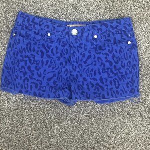 Blue Cheetah Print Shorts